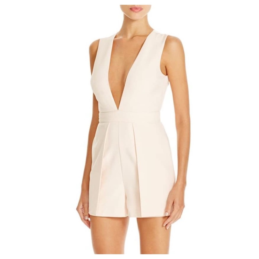 Lucy Paris Sleeveless V-Neck Cut Out Back Romper